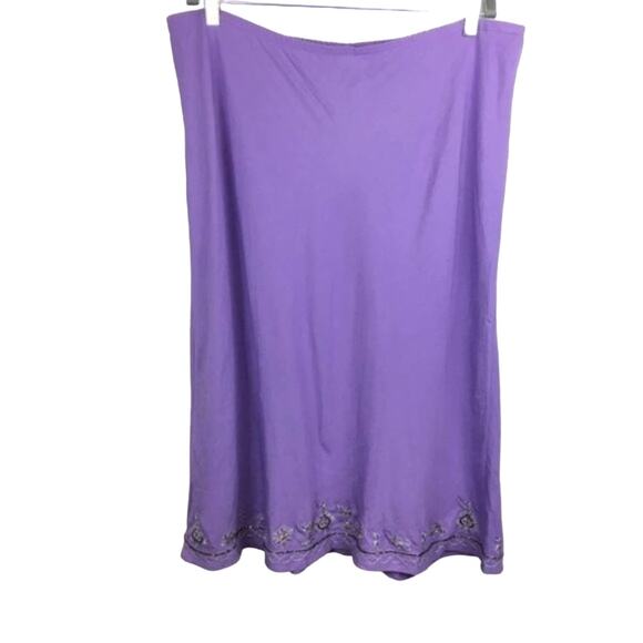 Lane Bryant Skirt Set Purple Beaded Vintage 90s Size 18 20 V-Neck Special Event - Picture 8 of 14